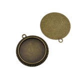 5pcs 30mm Round Bezel Pendants,30mm Circle Setting Trays 2 Colors Available-b2170