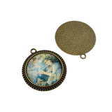 5pcs 30mm Round Bezel Pendants,30mm Circle Setting Trays 2 Colors Available-b2170