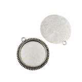 5pcs 30mm Round Bezel Pendants,30mm Circle Setting Trays 2 Colors Available-b2170