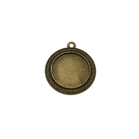 5pcs 25mm Round Bronze Blank Pendant Trays,Round Bezel Cabochon Settings,Fitting 25mm Round Cabochons-b2181