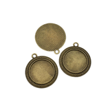 5pcs 25mm Round Bronze Blank Pendant Trays,Round Bezel Cabochon Settings,Fitting 25mm Round Cabochons-b2181