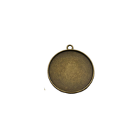 5pcs 30mm Circle Blank Bezels,Cameo Cabochon Base Setting Pendants,Antique Bronze Tone-b2223