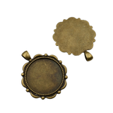 5pcs 30mm Round Bezel Pendants,30mm Blank Setting Trays 2 Colors Available-b2224