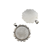 5pcs 30mm Round Bezel Pendants,30mm Blank Setting Trays 2 Colors Available-b2224