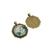 5pcs 30mm Round Bezel Pendants,30mm Blank Setting Trays 2 Colors Available-b2224