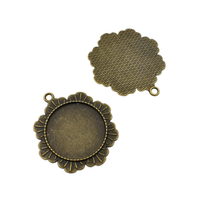 5pcs 30mm Round Bezel Pendants,30mm Blank Setting Trays 2 Colors Available-b2225