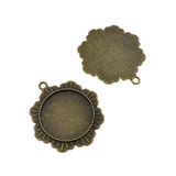 5pcs 30mm Round Bezel Pendants,30mm Blank Setting Trays 2 Colors Available-b2225