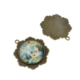 5pcs 30mm Round Bezel Pendants,30mm Blank Setting Trays 2 Colors Available-b2225