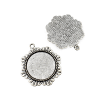 5pcs 30mm Round Bezel Pendants,30mm Blank Setting Trays 2 Colors Available-b2225