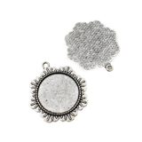 5pcs 30mm Round Bezel Pendants,30mm Blank Setting Trays 2 Colors Available-b2225