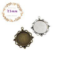 5pcs 25mm Antique Bronze Cameo Cabochon Base Setting Pendants,1inch (25mm) Round Blank Findings Trays 2 Colors Available-b2238