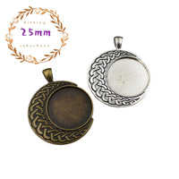 5pcs 25mm Bronze Bezel Pendant Trays,1 Inch Circle Settings 2 Colors Available-b2246