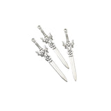 8PCS Wing Sword Charms,Antique Silver Tone Double Sided-RS1361