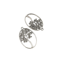 10PCS Oval Tree Charms,Double Sided 2 Colors Available-RS933