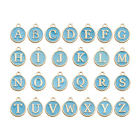 A set of letters,Double Sided Enamel Charms,8 Colors Available-RS1213