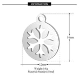 4PCS Hollow Snow Charms,Double Sided Stainless Steel-SS1002