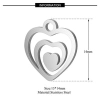 4PCS Multi Layer Love Charms,Double Sided Stainless Steel-SS1003