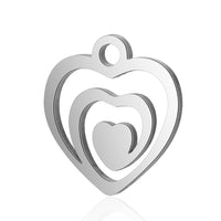 4PCS Multi Layer Love Charms,Double Sided Stainless Steel-SS1003