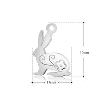 4PCS Rabbit Charms,Double Sided Stainless Steel-SS1006