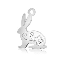 4PCS Rabbit Charms,Double Sided Stainless Steel-SS1006