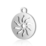 4PCS Sun Charms,Double Sided Stainless Steel-SS1009