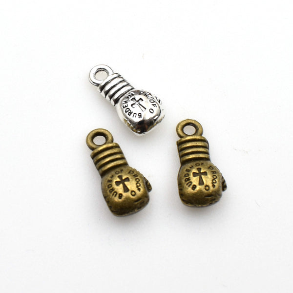 10PCS Boxing Gloves Charms,2 Colors Available 3D-RS461