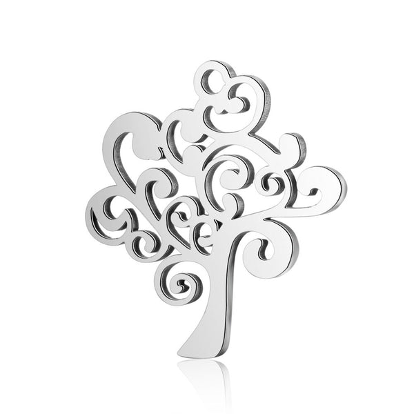 4PCS Tree Charms,Double Sided Stainless Steel-SS1011