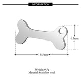 4PCS Dog Bone Charms,Double Sided Stainless Steel-SS1012