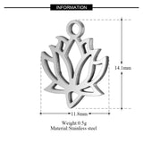 4PCS Lotus Charms,Double Sided Stainless Steel-SS1014