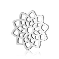 4PCS Flower Charms,Double Sided Stainless Steel-SS1015