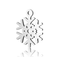 4PCS Snowflake Charms,Double Sided Stainless Steel-SS1016