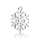 4PCS Snowflake Charms,Double Sided Stainless Steel-SS1016