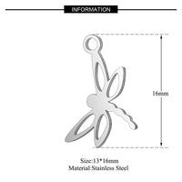 4PCS Dragonfly Charms,Double Sided Stainless Steel-SS1017