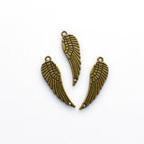 25PCS Wing Charms,Antique Bronze Tone Double Sided-RS622