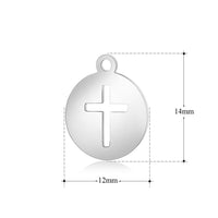 4PCS Cross Charms,Double Sided Stainless Steel-SS1030