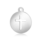 4PCS Cross Charms,Double Sided Stainless Steel-SS1030