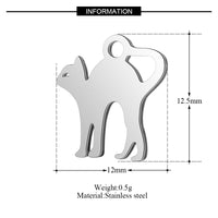 4PCS Angry Cat Charms,Double Sided Stainless Steel-SS1031