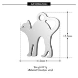 4PCS Angry Cat Charms,Double Sided Stainless Steel-SS1031