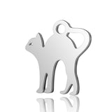 4PCS Angry Cat Charms,Double Sided Stainless Steel-SS1031