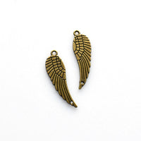 25PCS Wing Charms,Antique Bronze Tone Double Sided-RS622