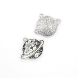 10PCS Spider Planet Charms,Antique Silver Tone-RS1123