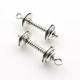 8PCS Barbell Charms,Antique Silver Tone 3D-RS757