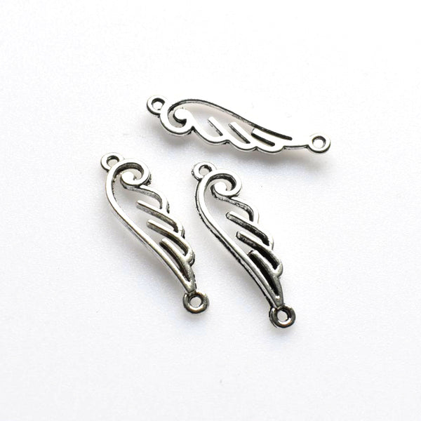 15PCS Wing Connector Charms,Antique Silver Tone-RS557