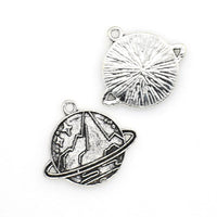 10PCS Mysterious Planet Charms,Antique Silver Tone-RS1191