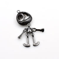 1PCS Big Skull Charm,Dark Silver Tone 3D-RS1245