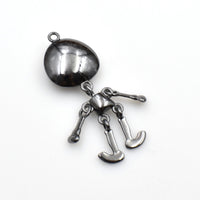 1PCS Big Skull Charm,Dark Silver Tone 3D-RS1245