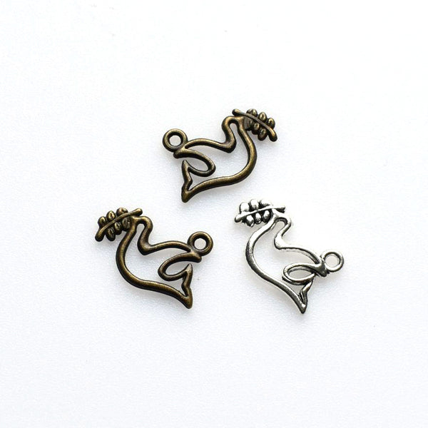 30PCS Peace Dove Charms,2 Colors Available-RS411