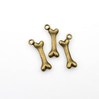 15PCS Dog Bone Charms,Antique Bronze Tone-RS890