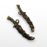 6PCS Dragon Sword Charms,Double Sided 2 Colors Available-RS981