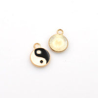 8PCS Enamel Tai Chi Charms KC Gold-RS1188